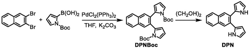 Synthesis of DPNBoc and DPN intermediate via Suzuki coupling and deprotection