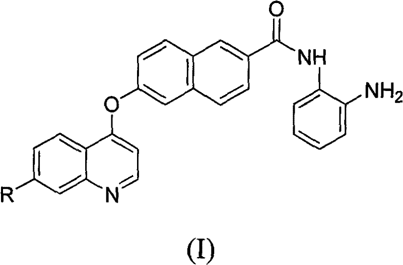 General chemical structure of Formula I naphthoyl amine derivatives showing variable substituent R groups