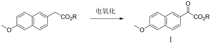 Core electrooxidation reaction mechanism converting naphthylacetate to naphthylglyoxylate