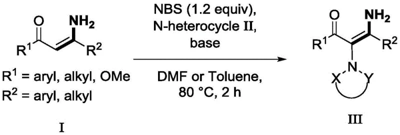 General reaction scheme of NBS promoted enaminone polarity inversion