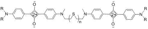General structural formula of symmetrical squaraine dyes containing flexible thioether chains