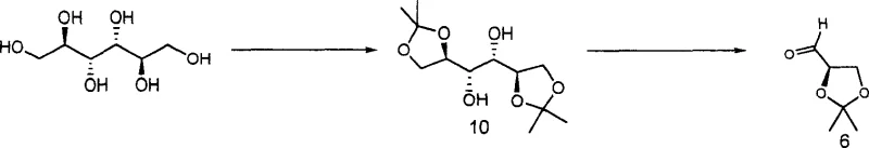 Synthesis of chiral glyceraldehyde from mannitol via diacetone protection and oxidative cleavage