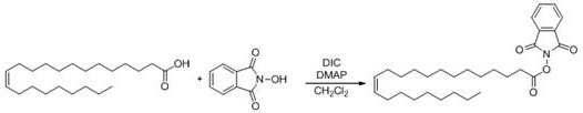 Synthesis of erucic acid redox active ester using DIC and DMAP