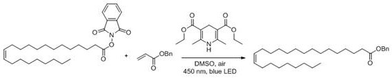 Photochemical decarboxylative conjugate addition to form nervonic acid derivative