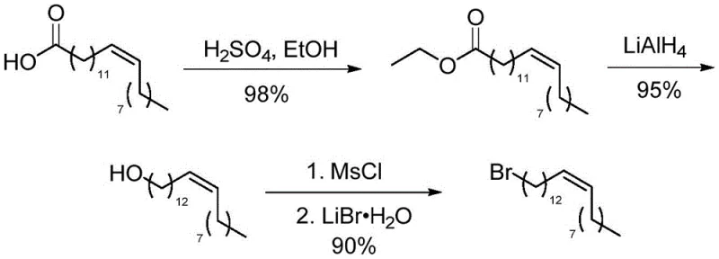Synthesis of 1-bromo-cis-13-docosene from erucyl alcohol using MsCl and LiBr