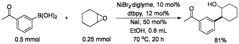 Example of Ketone Tolerance in Nickel-Catalyzed Reaction