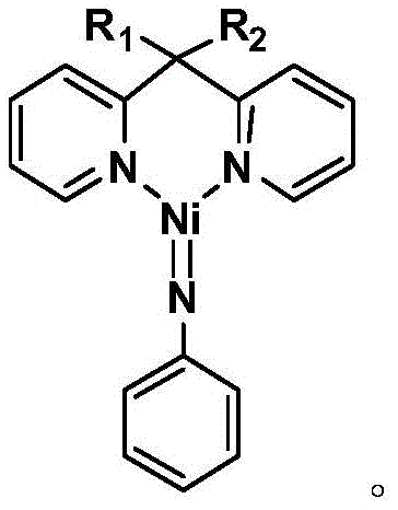 Chemical structure of the pyridine ligand-containing nickel imine complex catalyst