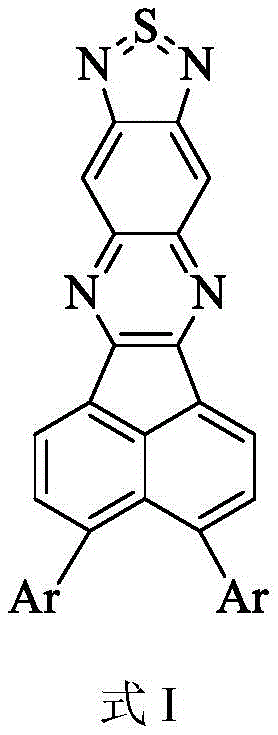 General structural formula of the D-A type near-infrared organic luminescent material showing the naphthothiazoloquinoxaline core