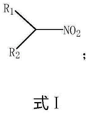 General structure of the target nitro compound Formula I showing R1 and R2 substituents