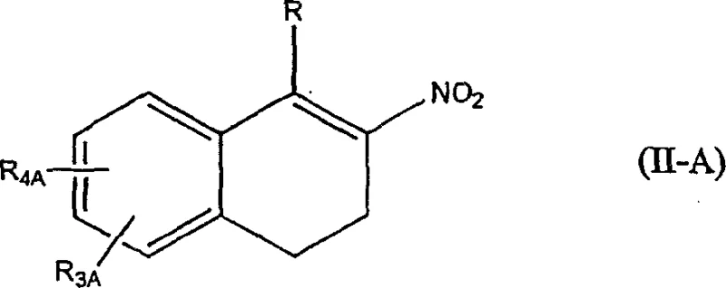 Specific nitro derivative structure Formula II-A for dihydronaphthalene intermediates