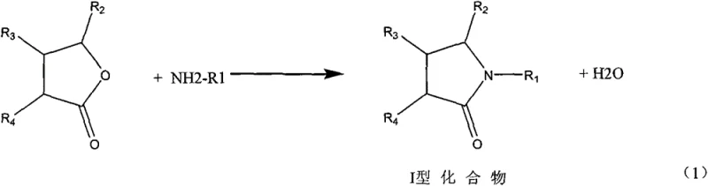 General reaction scheme showing lactone and amine reacting to form Type I compound