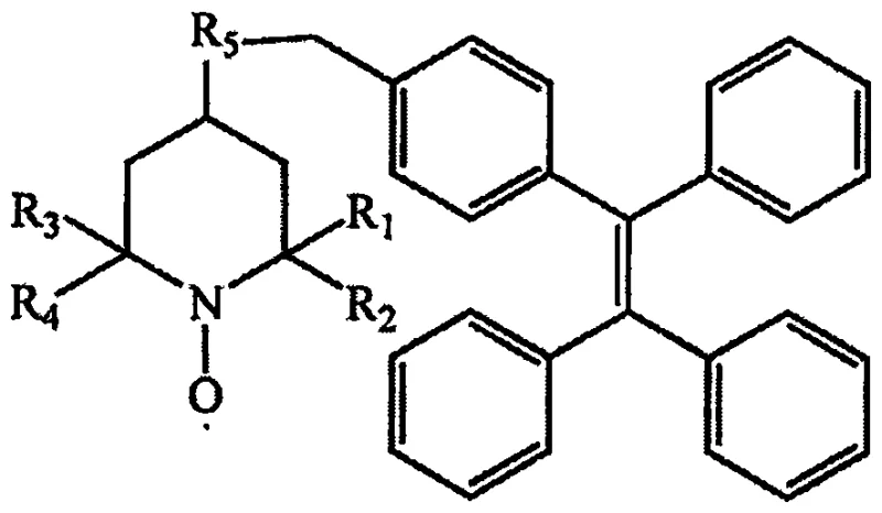General chemical structure of the nitrogen-oxygen stable free radical with aggregation-induced luminescence function