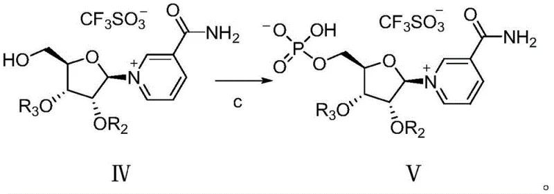 Selective phosphorylation reaction converting Formula IV to Formula V using phosphorus oxychloride