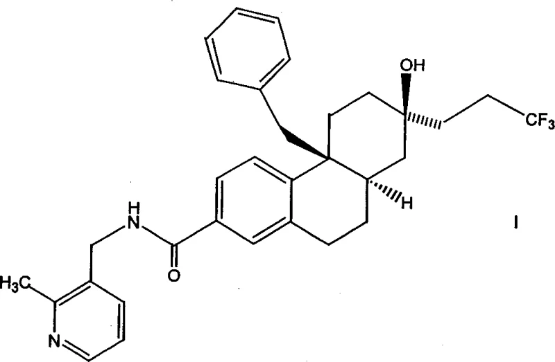 Chemical structure of Formula I non-steroidal glucocorticoid receptor modulator