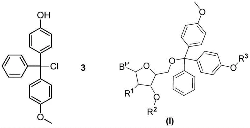 Chemical structure showing impurity formation from degraded DMTCl leading to Formula I