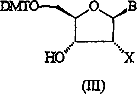 General Formula III showing the structure of protected nucleosides used as substrates in the phosphitylation reaction