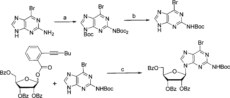 Specific synthesis route for 6-bromopurine nucleoside demonstrating regioselectivity