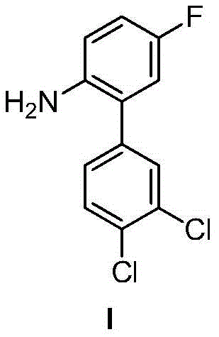 Chemical structure of 3',4'-dichloro-2-amino-5-fluorobiphenyl, a key intermediate for bixafen