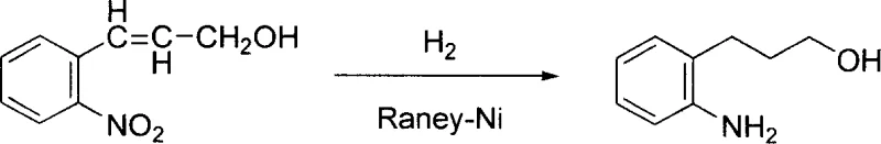 Conventional hydrogenation of o-nitrocinnamyl alcohol using Raney-Ni showing high pressure requirements