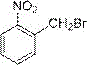 Chemical structure of o-nitrobenzyl bromide showing the nitro and bromomethyl substituents on the benzene ring