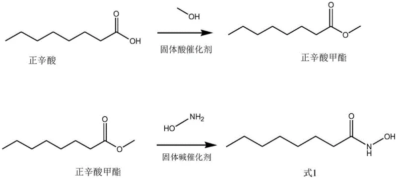Alternative reaction pathway using methanol to form methyl octanoate intermediate before conversion to final product