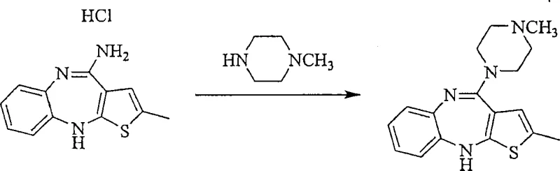 Conventional one-step synthesis of Olanzapine using N-methylpiperazine (Scheme 1)