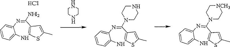 Two-step synthesis of Olanzapine via N-desmethylolanzapine intermediate (Scheme 5)
