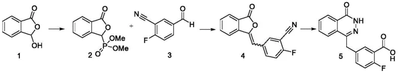 Prior art synthesis route (WO2004080976) showing the isolation of unstable phosphorus ylide intermediate