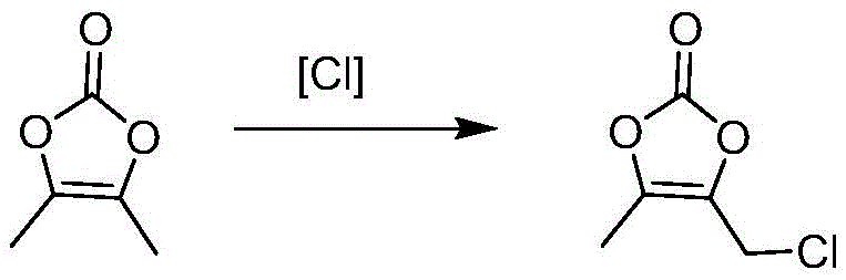 Radical chlorination of DMDO to DMDO-Cl using chlorotriazine and UV light