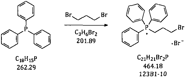First step quaternization reaction of triphenylphosphine with 1,3-dibromopropane