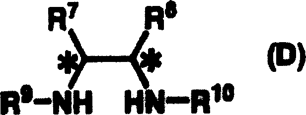 General Formula D depicting the chiral diamine ligand structure used in the catalyst