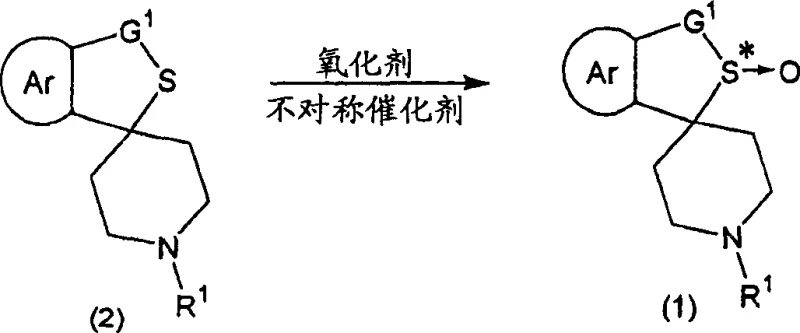 Detailed oxidation step showing the conversion of general formula (2) to (1) with specific reagents and conditions