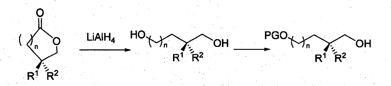Specific example synthesis of 2R-5-tert-butyldimethylsilyloxy-2-methyl-1-pentanol from 4R-4-methylvalerolactone