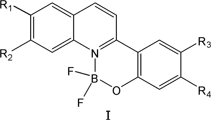 Synthesis reaction scheme of organic boron difluoride complex using BF3OEt2 and organic base