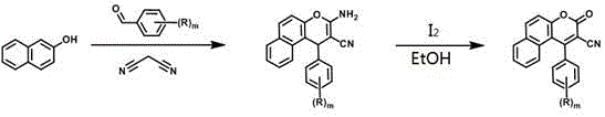 Reaction scheme for Formula II using 2-naphthol