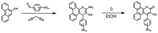 Reaction scheme for Formula III using 9-phenanthrol