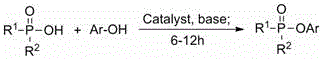 General reaction scheme for the efficient esterification of P(O)-OH compounds with phenols using CDI catalyst