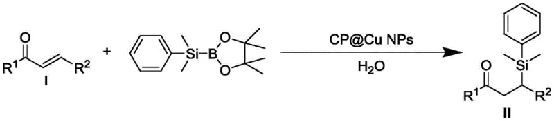 General reaction scheme for the synthesis of organosilicon compounds using CP@Cu NPs catalyst in water