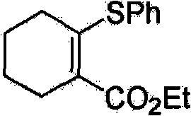 Synthesis of ethyl 2-phenylthio-cyclohex-1-enecarboxylate demonstrating the versatility of the indium-mediated coupling on cyclic enol triflates