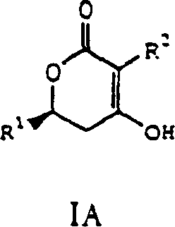General chemical structure of the target delta-lactone IA showing the core pyran-2-one ring with alkyl substituents