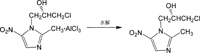Reaction pathway for the synthesis of R-(+)-Ornidazole using R-(-)-epichlorohydrin