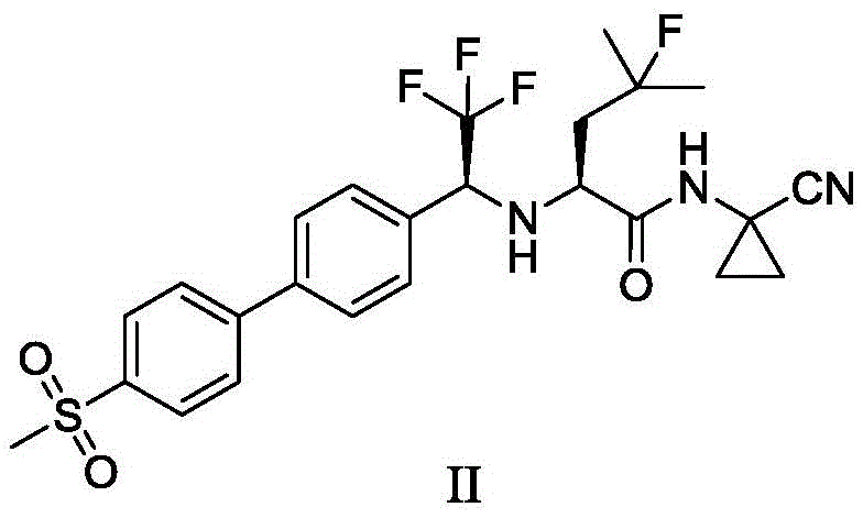 Chemical structure of Orobactit (Odanacatib) showing the complex fluorinated biaryl scaffold