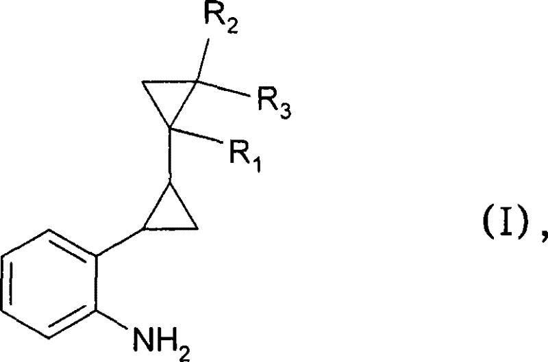 General Formula I representing ortho-bicyclopropane-substituted primary anilines