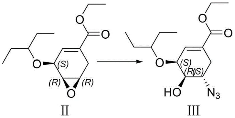 Regioselective azide ring opening of epoxy-alkene to form hydroxy-azido intermediate
