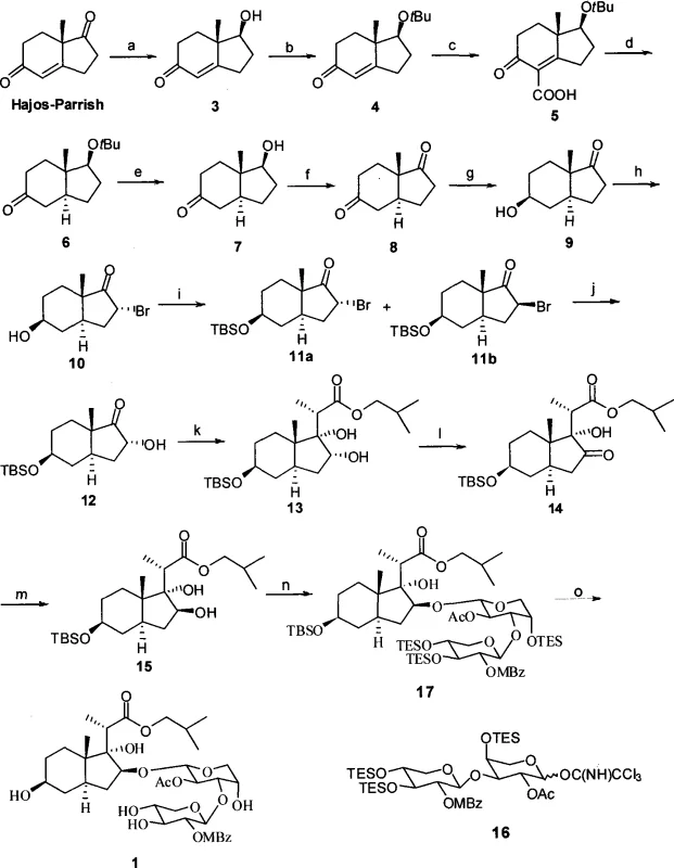 Complete synthesis route for Compound 1 showing reagents and yields