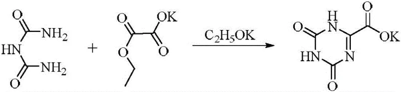 Conventional synthesis route using Biuret and Potassium Ethyl Oxalate