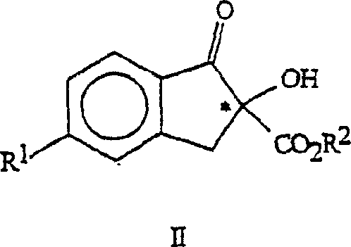 Structure of Formula II showing the chiral indanone precursor essential for enantioselective synthesis