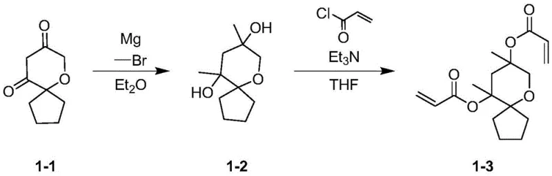 Specific synthesis example of methyl-substituted photoresist monomer