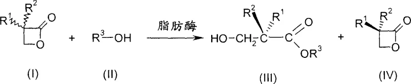 Enantioselective ring-opening of 3-substituted oxetan-2-ones using lipase to form chiral 3-hydroxy acids and esters