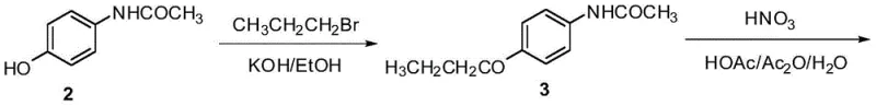 Conventional Oxibendazole synthesis route starting from acetaminophen showing bromination and sulfide reduction steps